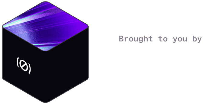 VoidZero 官方品牌视觉:紫色立方体 Void 标识与 Brought to you by VOID 字样
