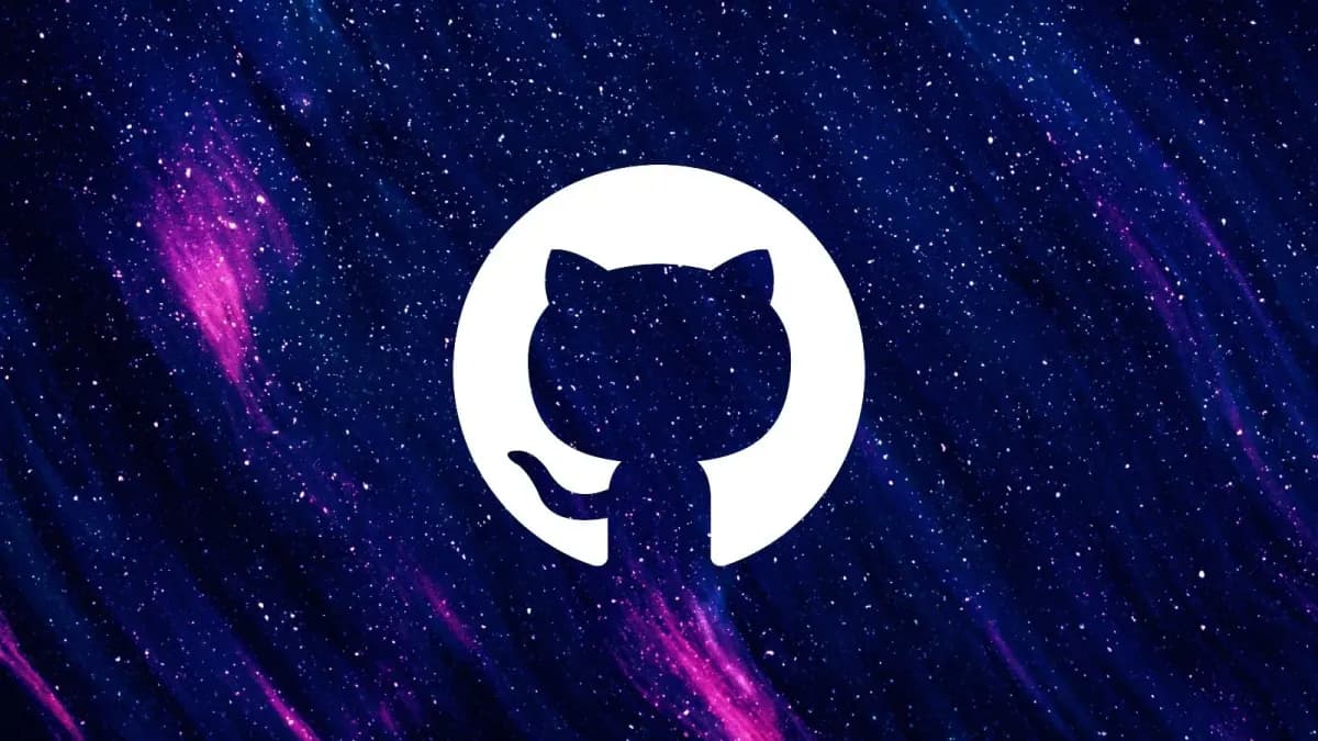 GitHub 章鱼猫标志,深空紫色背景
