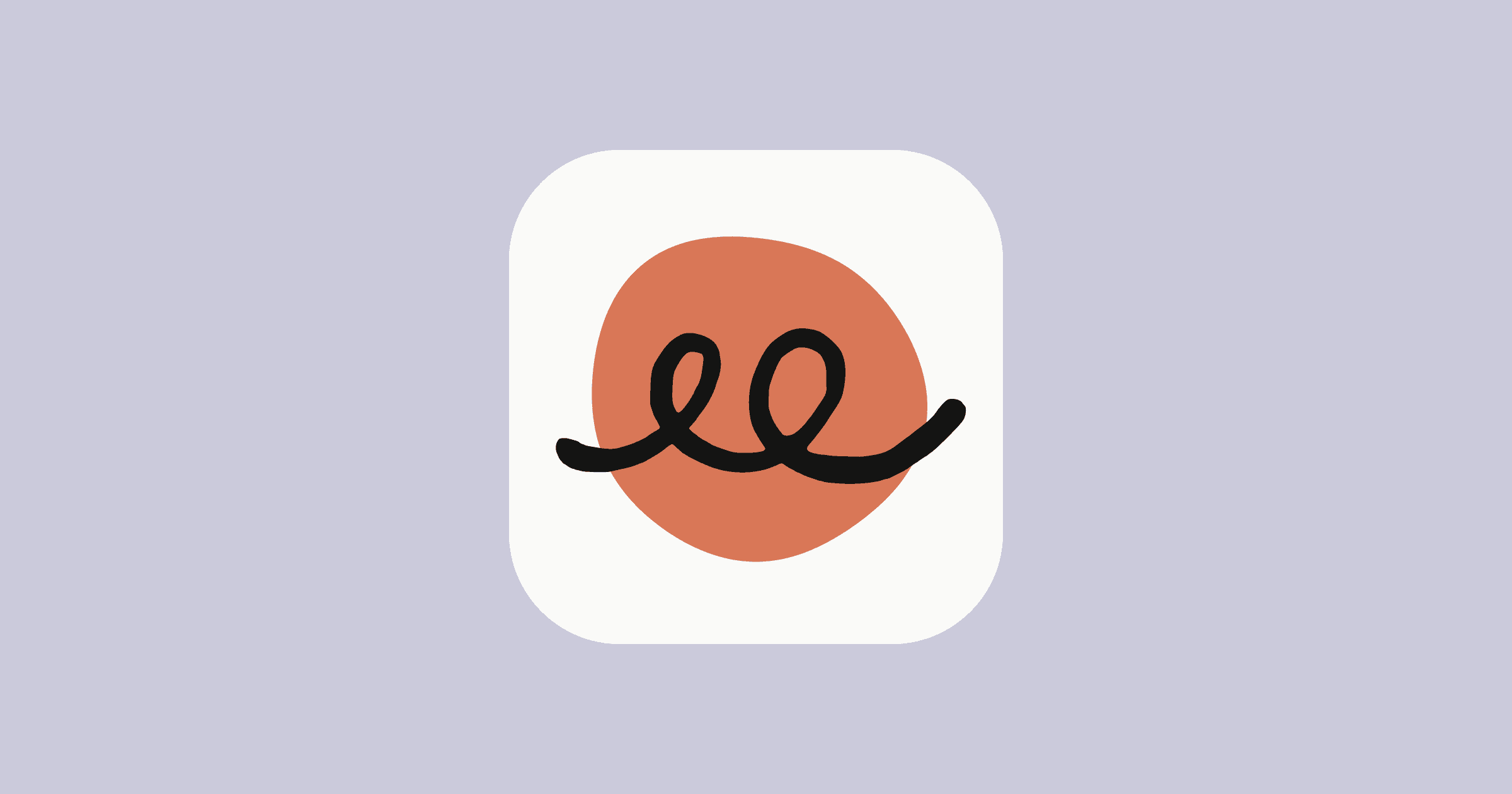 Claude Duet official launch artwork: app icon with coral circle and black double-loop mark on purple background (Anthropic, October 2026)