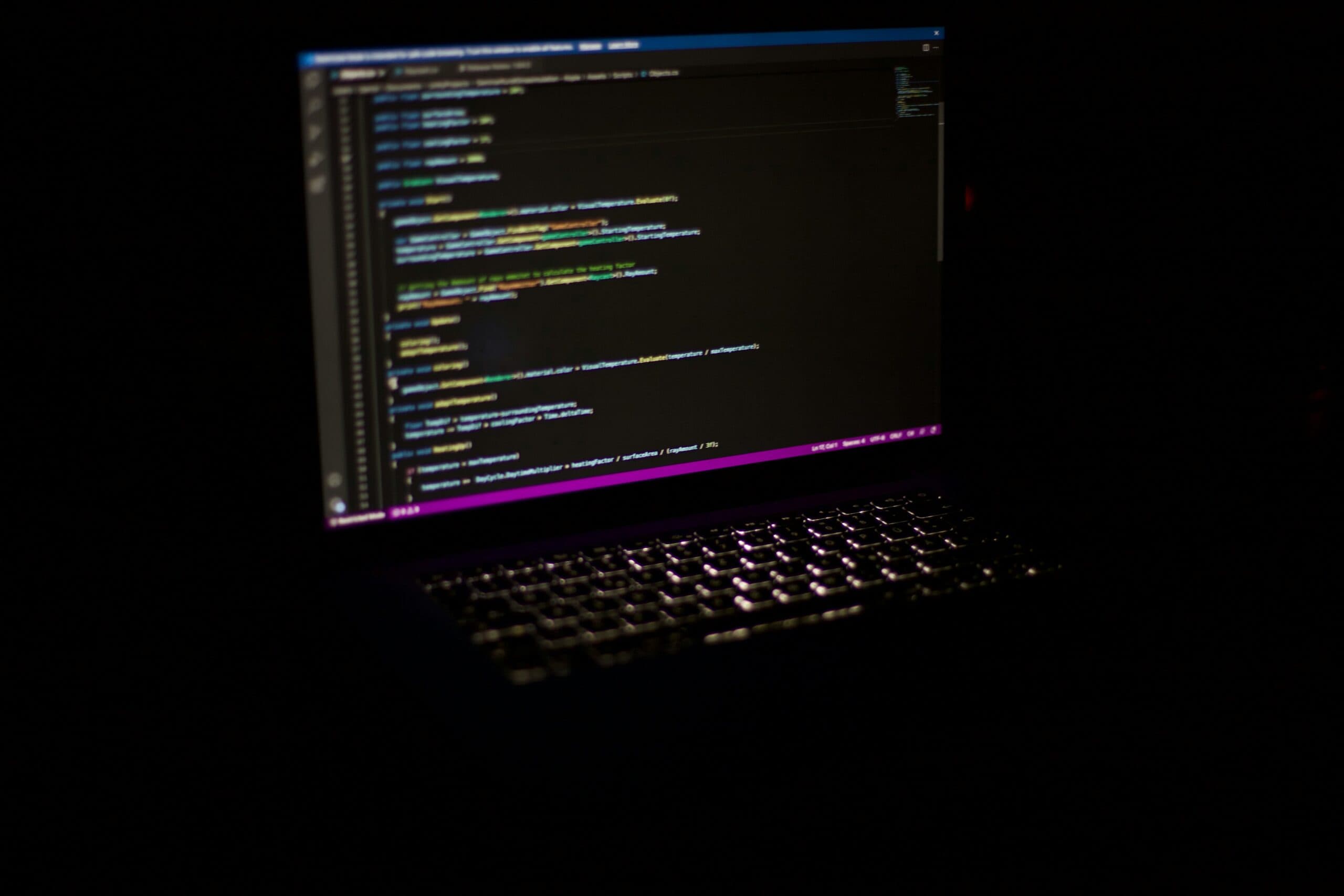 A developer working at a dark terminal with code on screen, illustrating durable-harness keeping cloud coding agents running through crashes