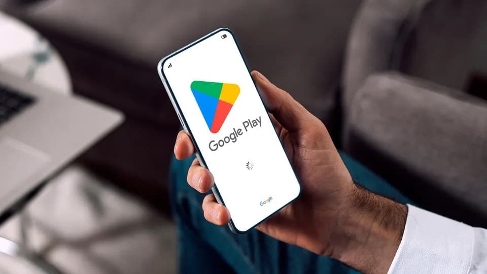 Google Play Store interface on an Android phone, illustrating Personal Library private app distribution