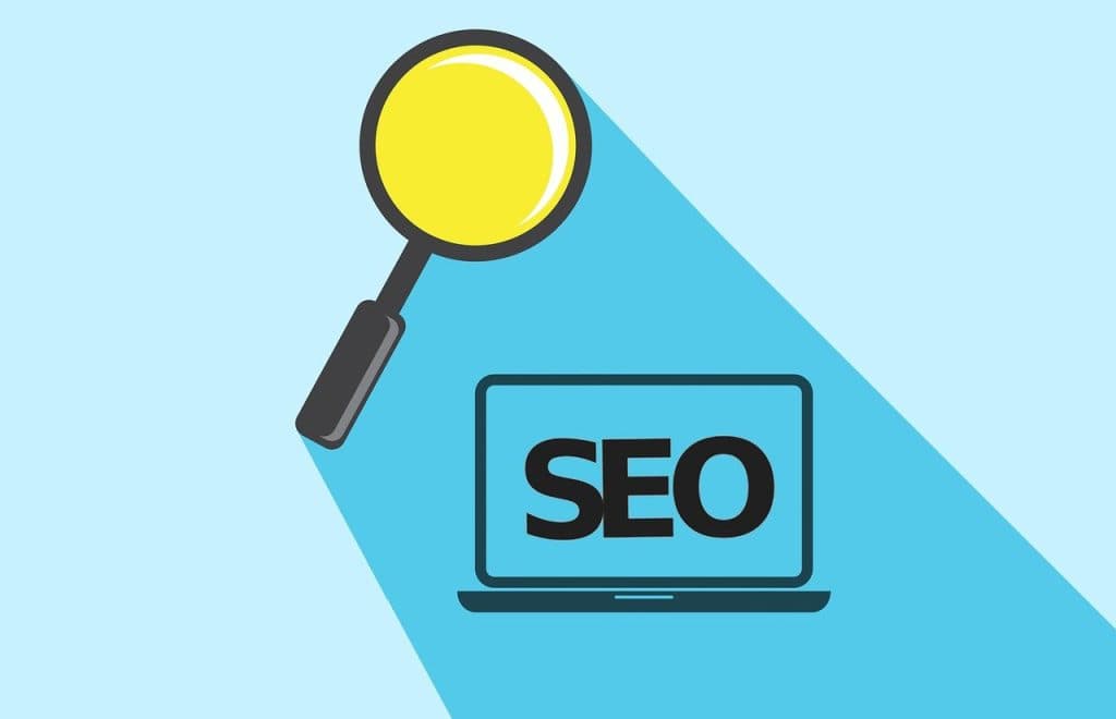 Illustration of a developer checking website search rankings and indexing data