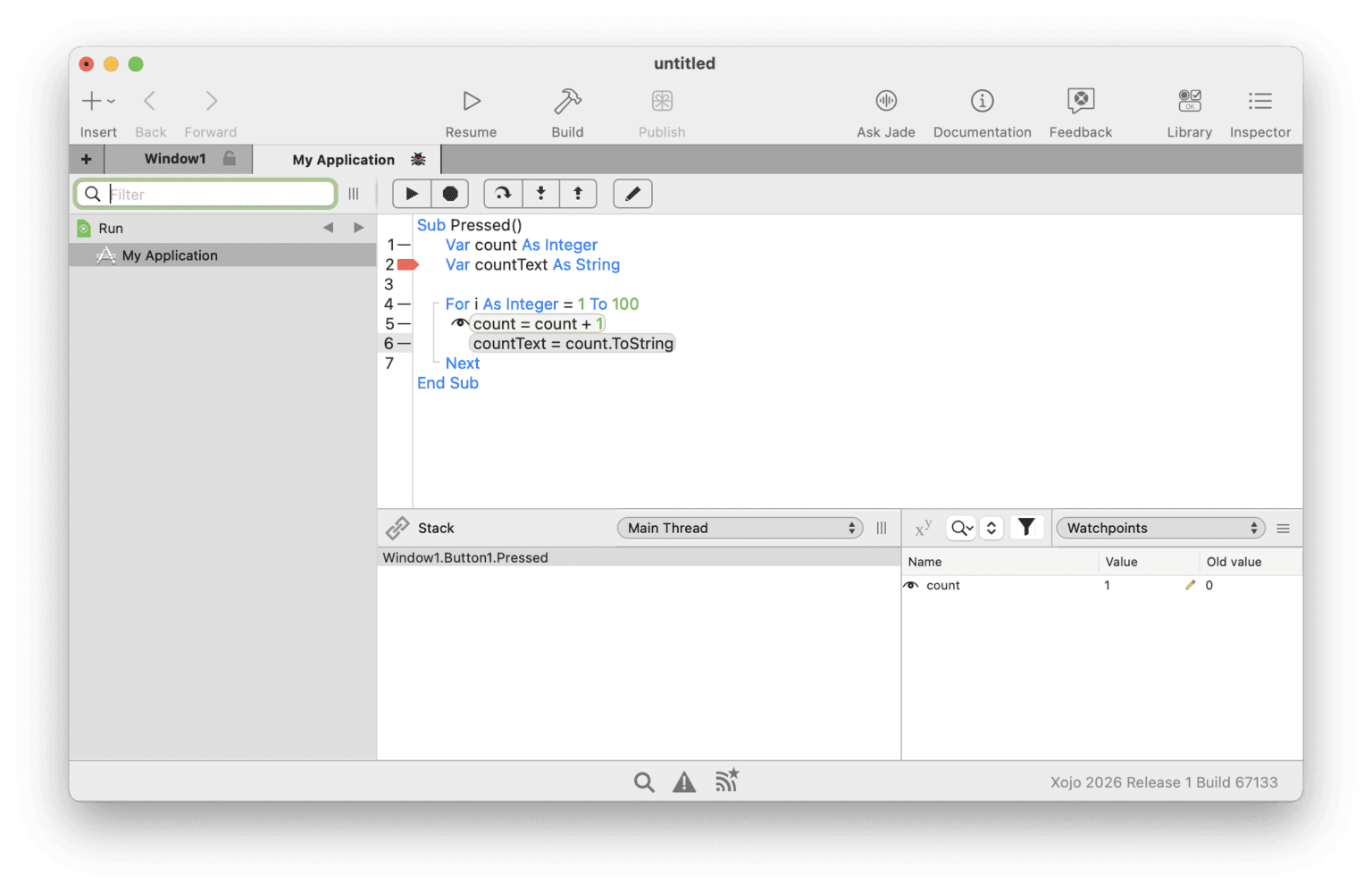 Xojo IDE screenshot: the 2026 Release 3 adds Agentic Mode, letting coding agents drive compilation