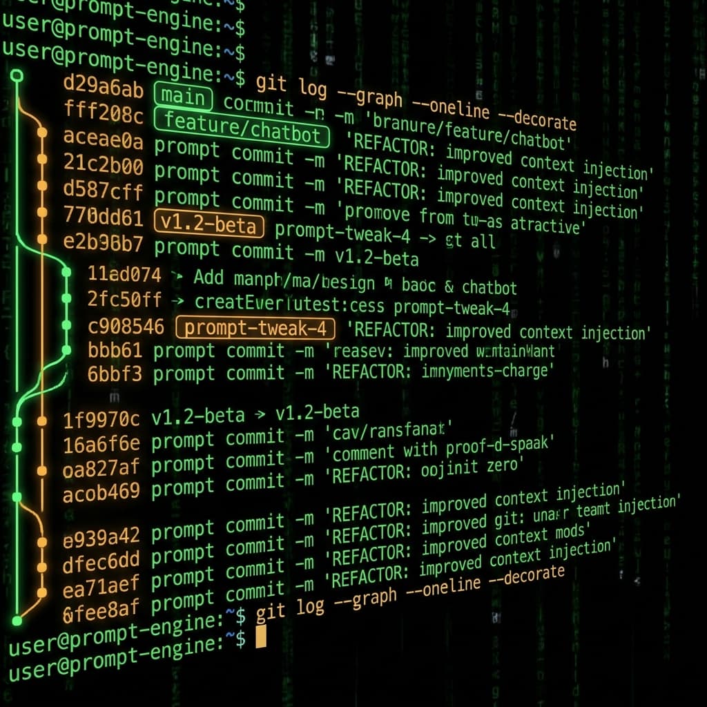 PromptGit 项目概念图:提示词版本管理的可视化呈现