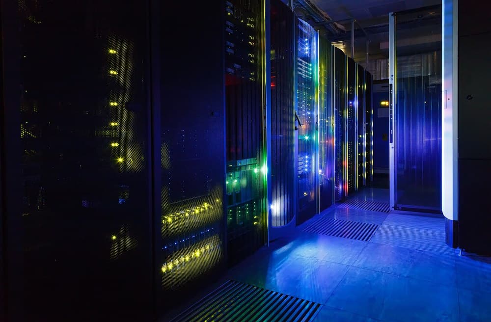 Data center server racks symbolizing Blacksmith's CI cloud compute