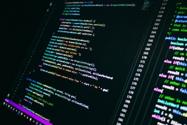 Close-up of Java code in a dark IDE, echoing the enterprise Java theme of MCP Toolbox Java SDK v1.0