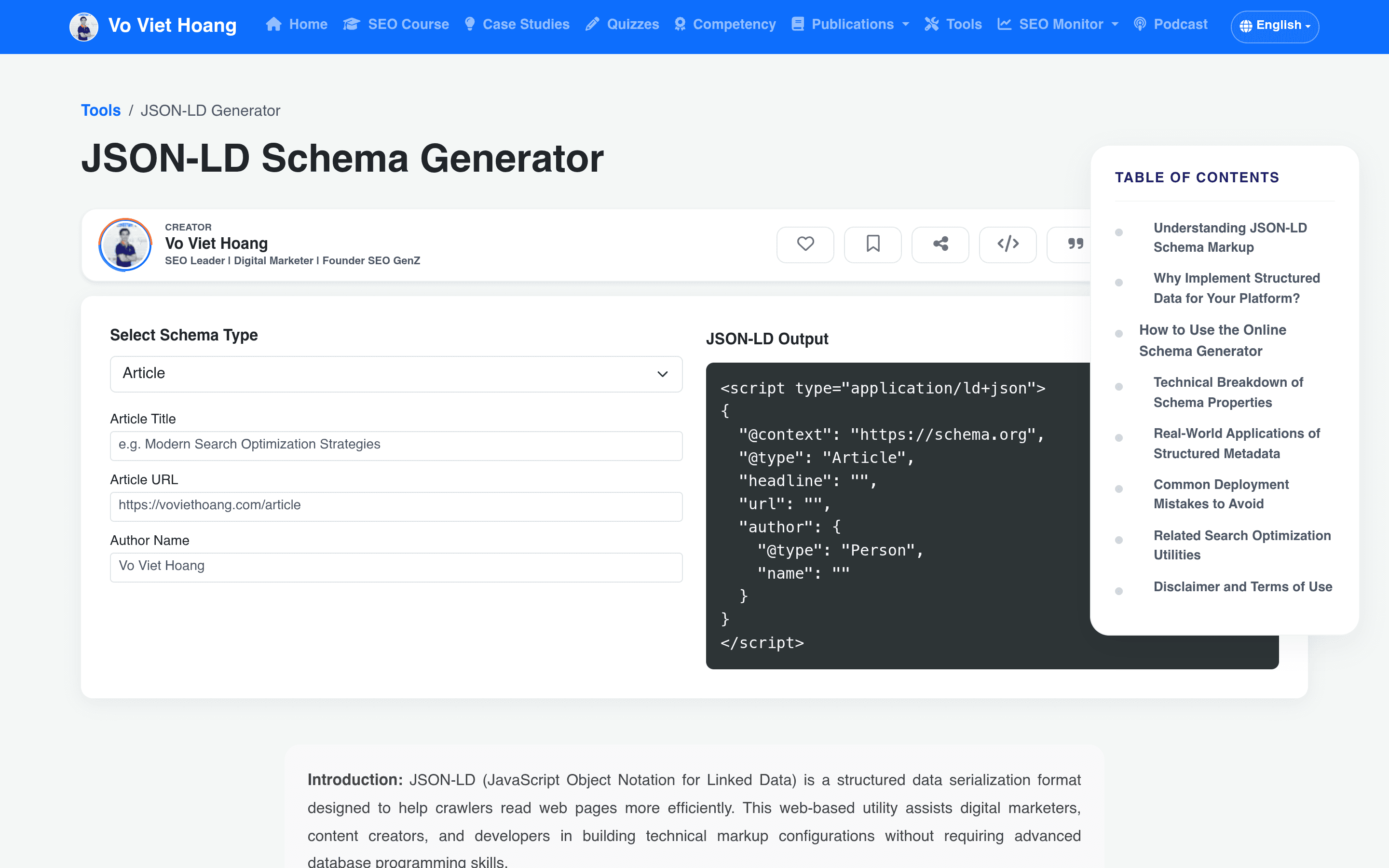 JSON-LD Schema Generator