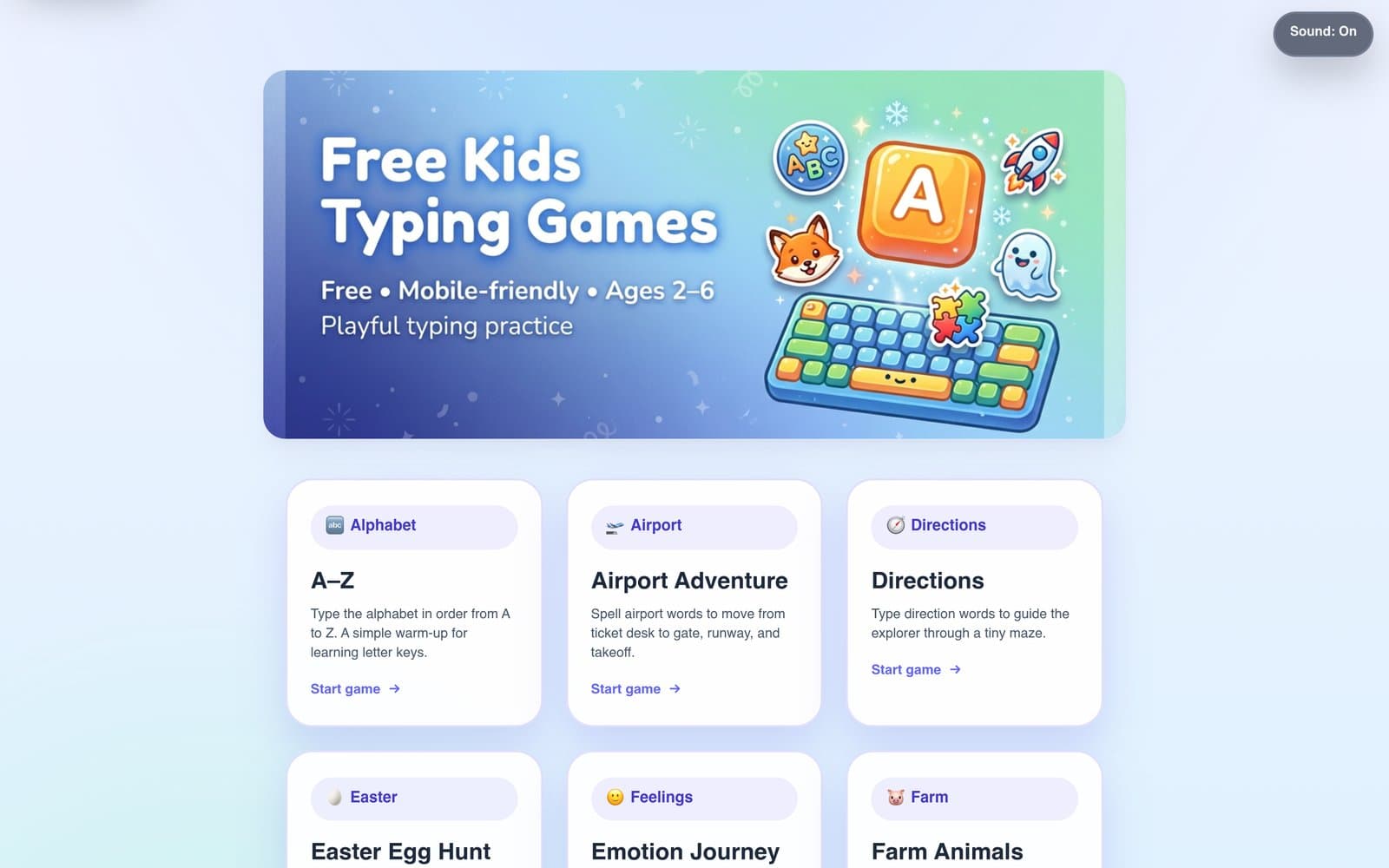 Free Kids Typing Games
