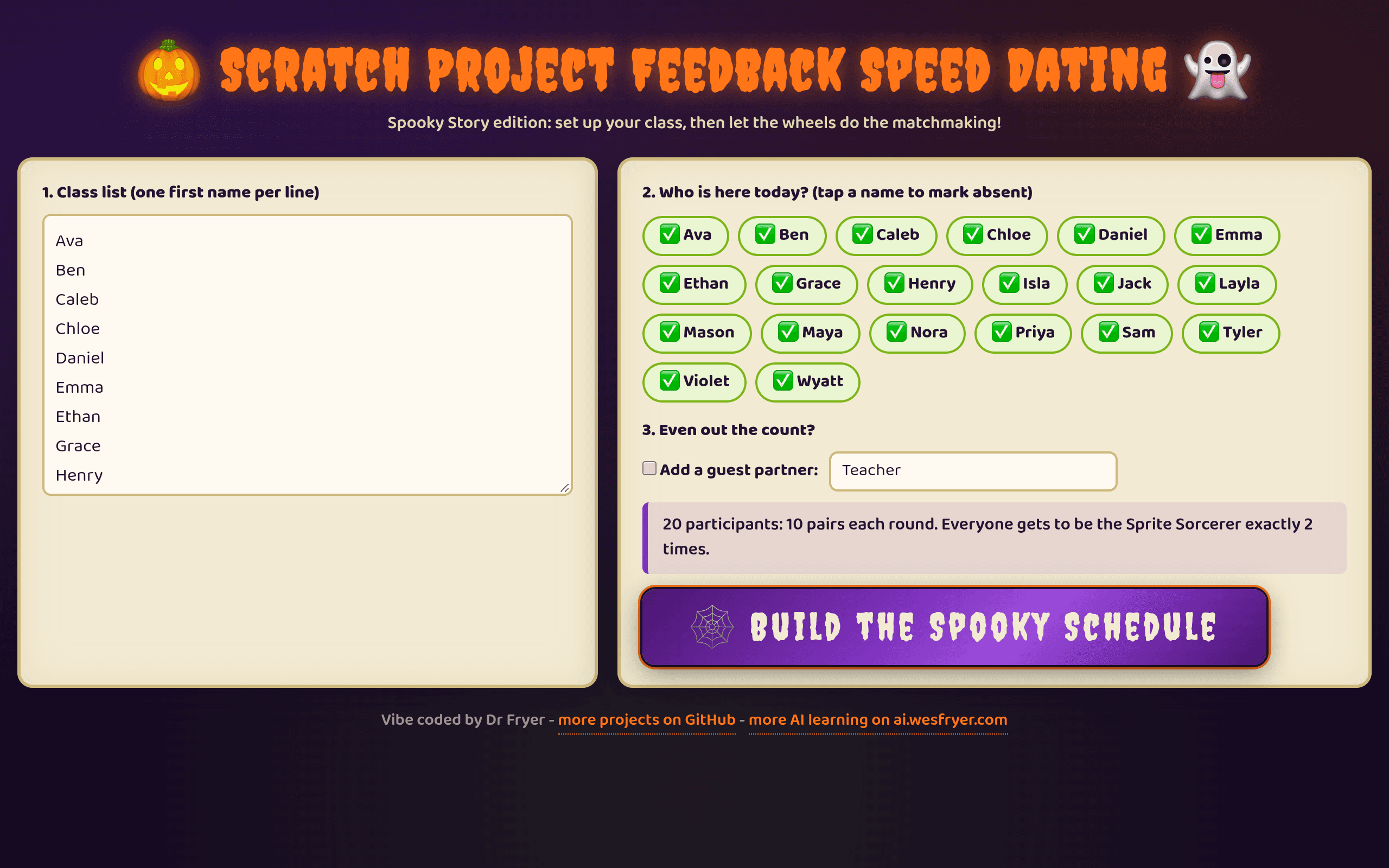 Scratch Project Feedback Speed Dating
