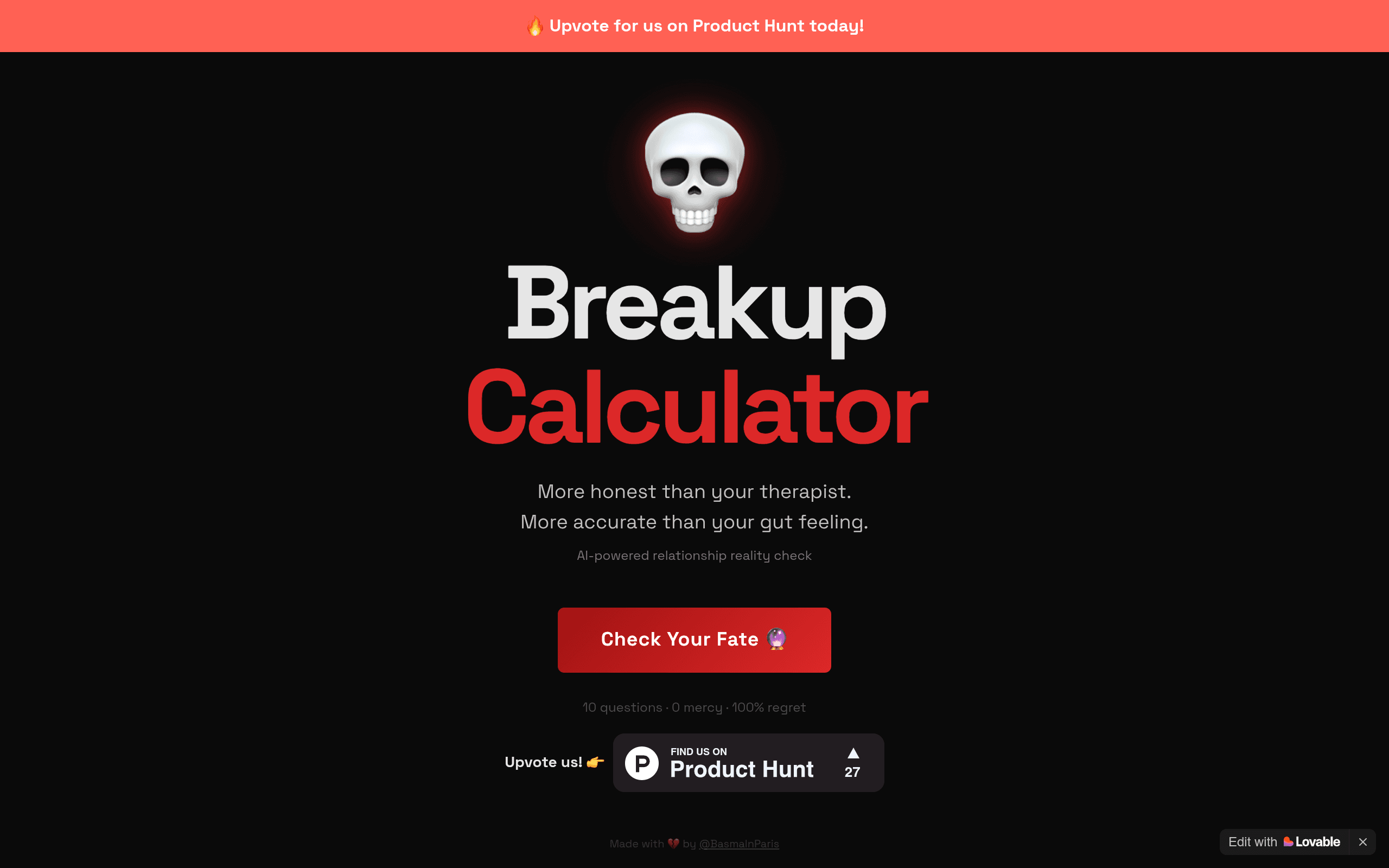 Breakup Calculator