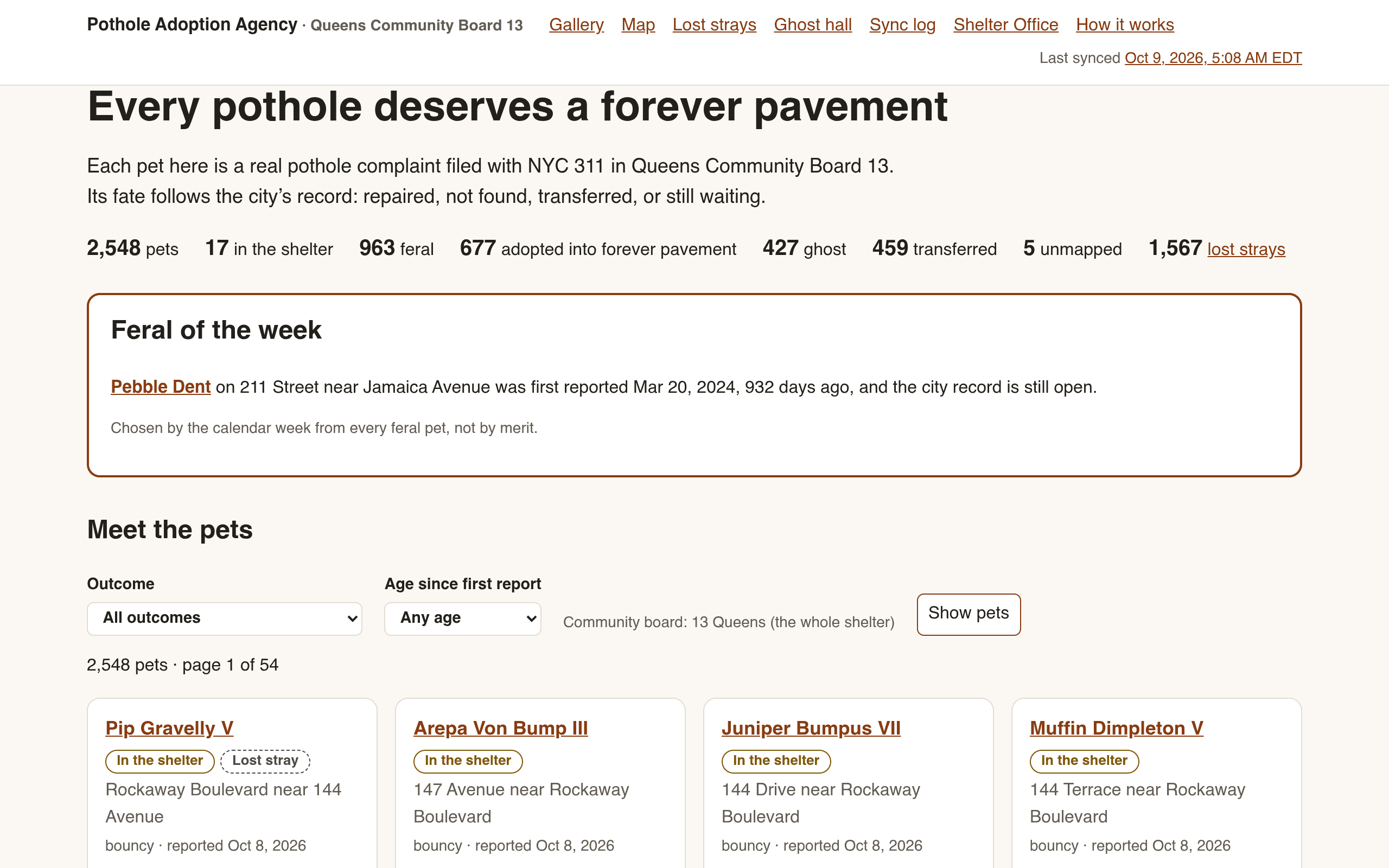 Pothole Adoption Agency