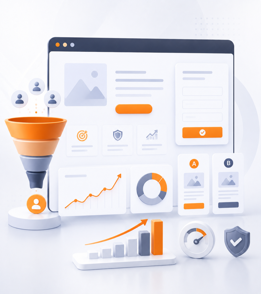 Conversion-focused landing page design diagram