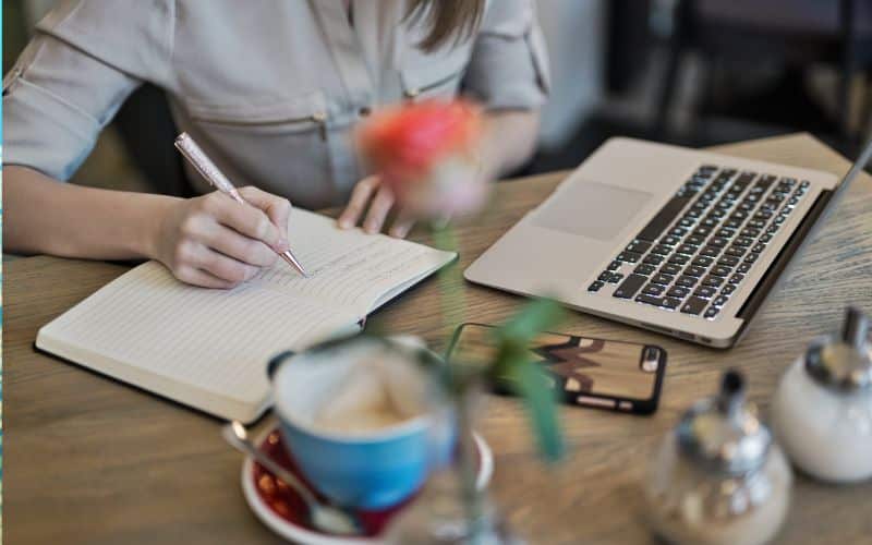 Developer writing product documentation and tutorial content, content marketing in action