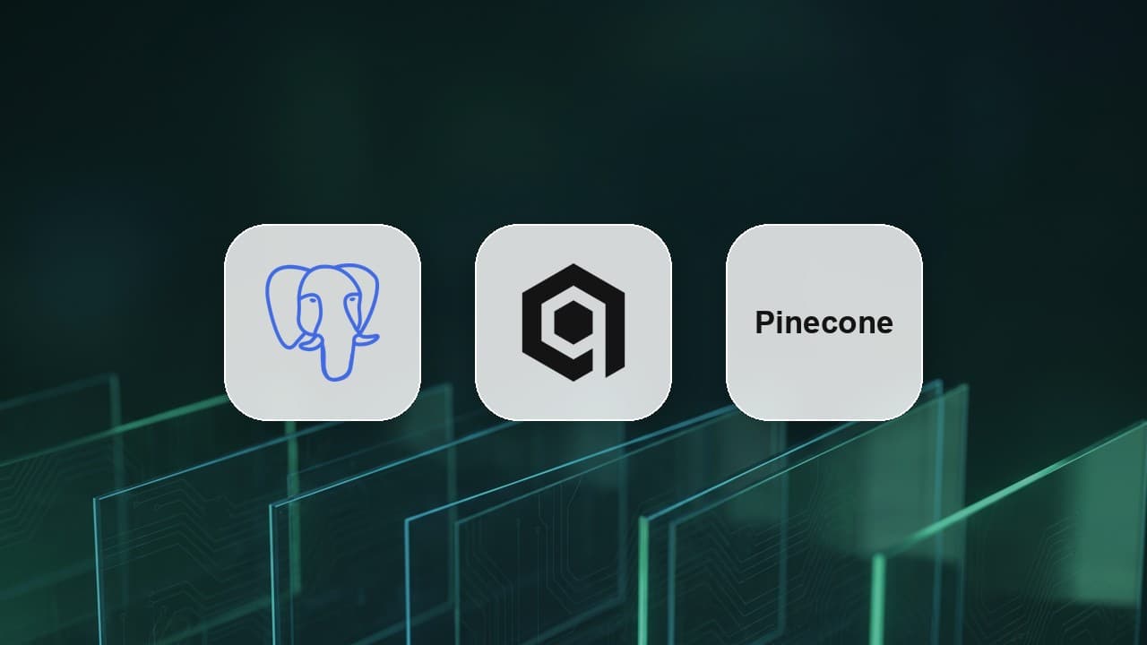Comparison of three vector-store tiers: pgvector, self-hosted Qdrant, and managed Pinecone, on cost, ops burden, and hybrid-retrieval support