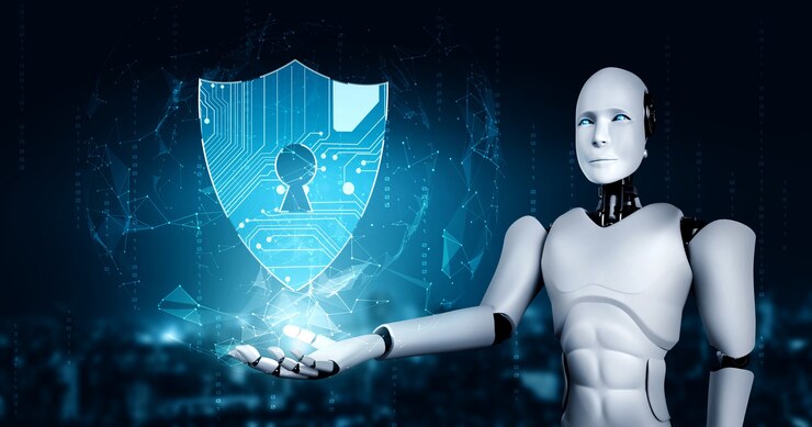 数字护盾守护 AI Agent 的工具调用与文件访问,象征 AI Guardian 安全层