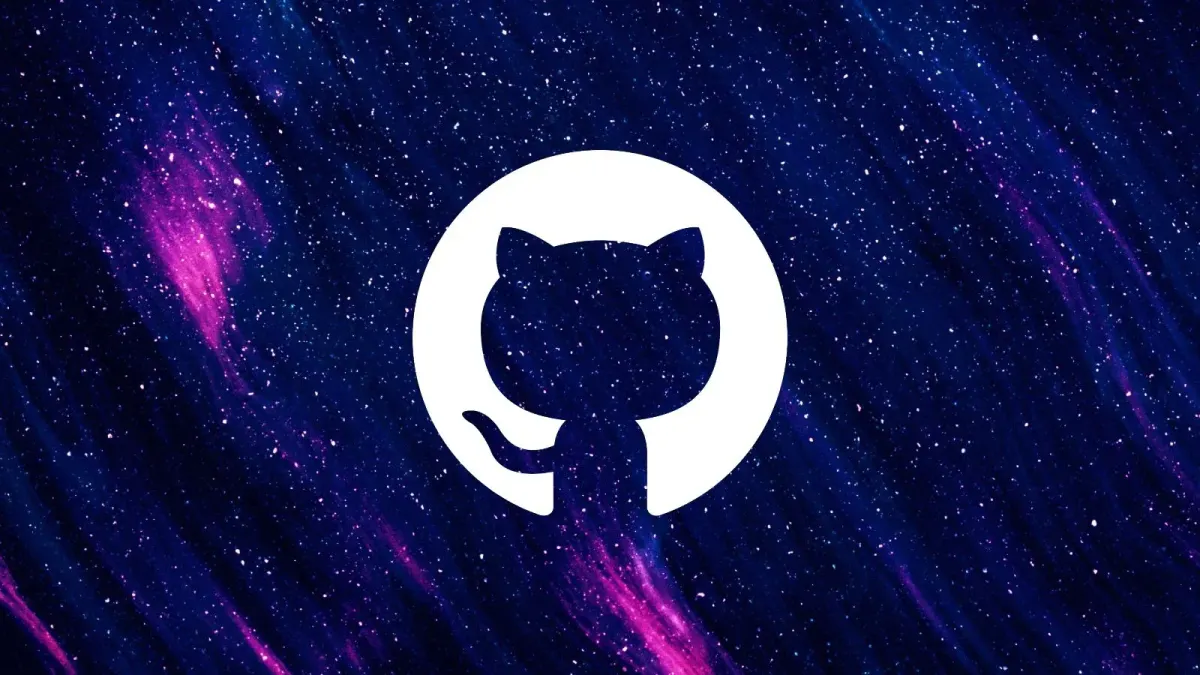 GitHub Octocat logo on a deep-space purple background