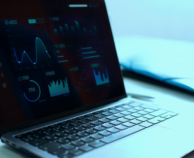 Data governance dashboard interface showing charts and metrics