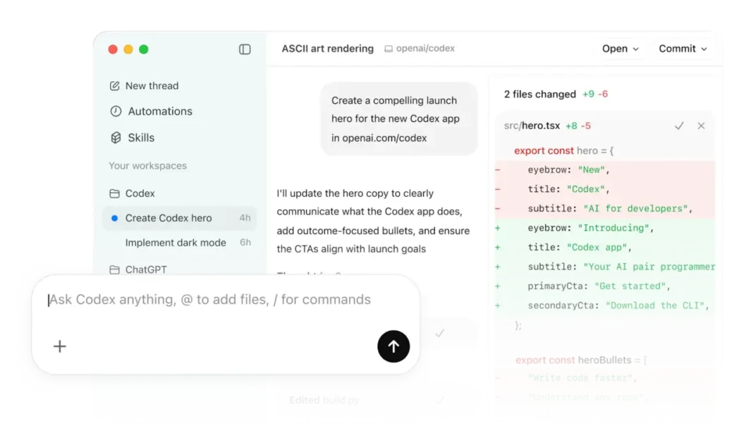 Codex Composer predictions suggesting the next message in the desktop app input box