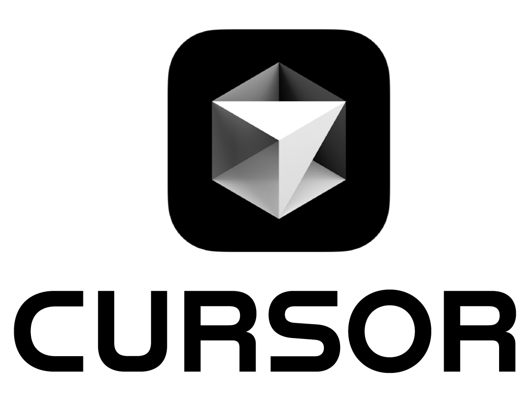 Cursor brand logo in white on black